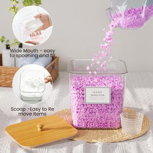 Large Organizer Clear <strong>Laundry</strong> Room Organization Detergent <strong>Powder</strong> <strong>Container</strong> <strong>Laundry</strong> Pods Storage <strong>Container</strong> with Bamboo Lid - Product Image 2