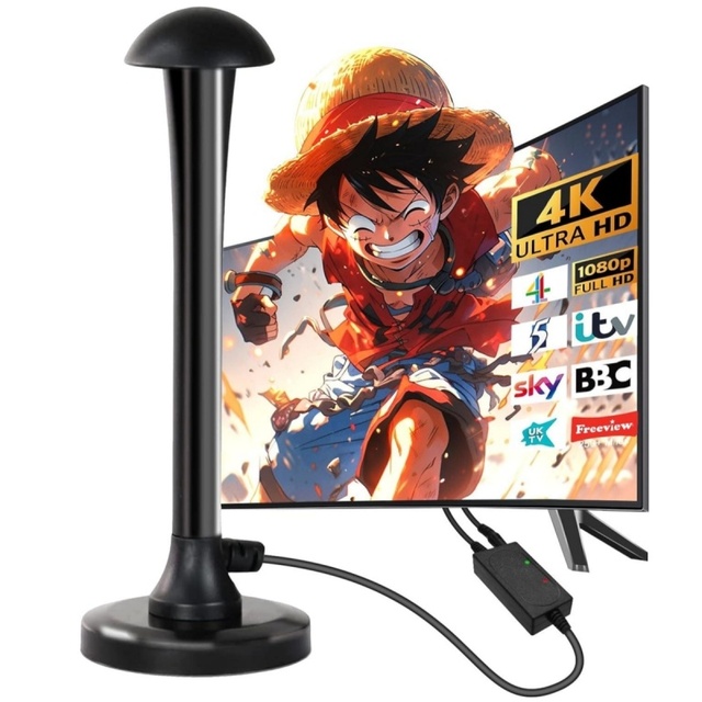 32-Inch HDTV Digital Set-Top Box TV Antenna DVB-T2/ATSC/ISDB LED Backlight Indoor Pole/Magnetic/Ground/Wall Mount Multi-Mounting