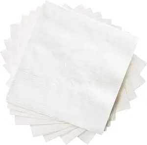 Grosir Logo kustom dicetak putih pesta makan malam bubur kayu kertas serbet tisu