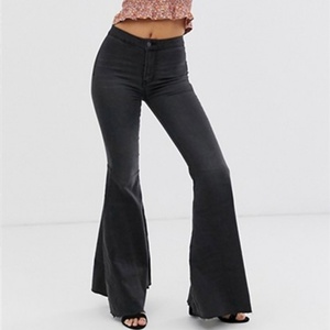 Wholesale Grey High Waist Vintage Custom Denim Women's Jeans Pantalones Pants Flare <b>Bell</b> Bottom Sexy Jeans Womens Ladies - Product Image 1