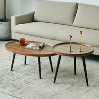 Table basse compacte de style luxe léger pour vente en gros transfrontalière, table de chevet en bois démontable, table moderne minimaliste