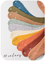 Bandana en coton 100% biologique certifié GOTS, foulard, bavoir, utilisable des deux côtés, bavoir en mousseline