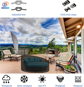 UV Weather Resistant Black Heavy Duty 420D Waterproof <strong>Daybed</strong> <strong>Cover</strong> Outdoor Round Canopy Day Bed Sofa <strong>Cover</strong> Patio Furniture Cove - Product Image 6