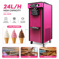 Fabricant de machine à crème glacée automatique commerciale professionnelle Machine à crème glacée verticale molle à 3 saveurs