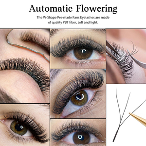 Golle cỏ ba lá lông mi W phong cách cung cấp 3D Curl hình dạng Cashmere Lash mở rộng Matte W Lash lông mi mở rộng nhãn hiệu riêng - Product Image 2