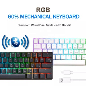Bàn Phím Cơ Công Thái Học 60% Bàn Phím Chơi Game RGB Có Dây Và Bluetooths Chế Độ Kép RGB - Product Image 3