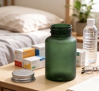 Bouteille de 150 ml en verre dépoli de qualité supérieure avec couvercle hermétique, vide, pour compléments alimentaires et rangement de gélules, idéale pour les produits de santé