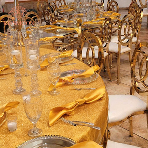 Tavolo Serpentino a Forma di S in Cristallo di Lusso Moderno per Eventi in <span class=keywords><strong>Hotel</strong></span>, Tavoli da Matrimonio in Acciaio Inossidabile Dorato con Piano in Vetro Temperato - Product Image 2