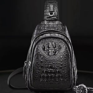 กระเป๋าหนังจระเข้แท้สำหรับผู้ชาย กระเป๋าคาดลำตัว กระเป๋าสะพายข้าง รับทำโลโก้ตามสั่ง OEM ODM - Product Image 1
