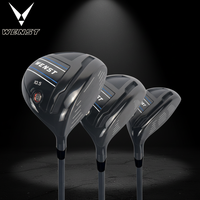 Clubs de golf portables haut de gamme personnalisés en fibre de carbone pour droitiers, ensemble complet noir pur (Driver, Hybride, Bois de Fairway) Wenst WTI-51025-8