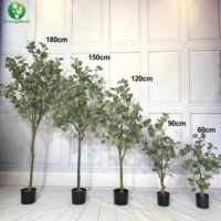 Vente en gros d'arbres de décoration de mariage 60cm 90cm 120cm 150cm Simulation d'arbre de plante d'eucalyptus artificiel d'intérieur et d'extérieur
