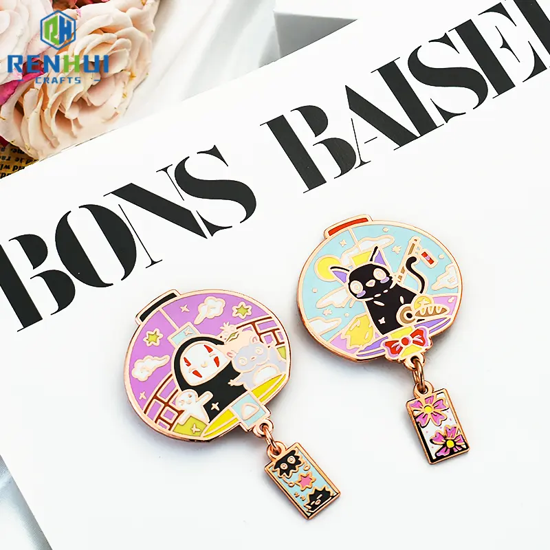 Broches en métal personnalisé Anime de haute qualité, vente en gros d'usine, Badge en métal doux et dur en émail