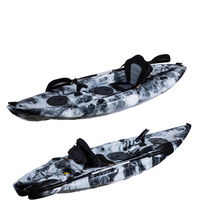 Bateau de pêche en plastique de 9,6 pieds, kayak/canoë de pêche, monoplace, à assise surélevée