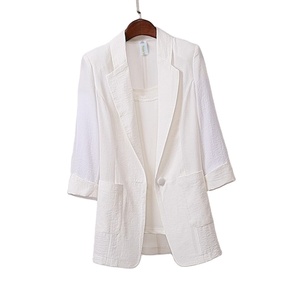 Traje de Mujer Casual Holgado de Talla Grande, de Algodón y Lino Transpirable, con Manga 3/4 y Largo Medio, a la Moda - Product Image 2