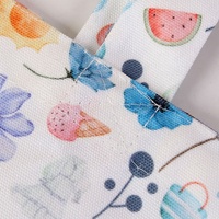 Bolsa de Lona de Algodón Extra Grande de 12 oz con Estampado Floral Retro Personalizado, Impresión Digital en Página Completa, Asa con Estampado