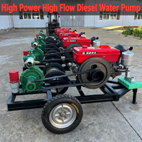 Pompe centrifuge diesel haute pression DaringFish 8HP, débit 60 m³/h, hauteur de refoulement 40 m, construction métallique pour surpression de système d'irrigation