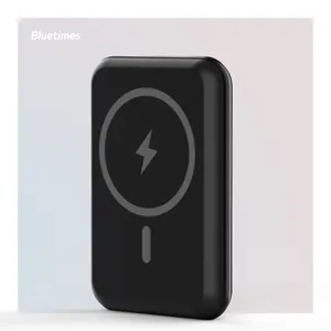 Bluetimes 5000mAh Ultra Compact Magnetic Power Bank, 10W Wireless Magnetic Charger, Magnetic Battery Pack