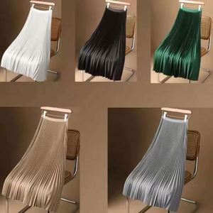 Jupe en mousseline tissée unie grande taille pour femme, longueur cheville, décontractée et élégante, coupe trapèze, taille naturelle, séchage rapide – Vente en gros pour l'été - Product Image 1