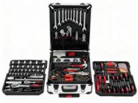 Mécanicien professionnel 499 pièces ensemble d'outils à main en acier au Chrome Vanadium avec boîtiers en aluminium pour un usage domestique 1 an de garantie marque Xinbo