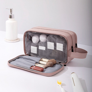 Travel Toiletry <b>Bag</b> Pink Rectangle Portable Storage For Trip Cosmetic Organizer - Product Image 2