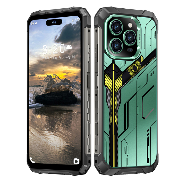 Waterproof IP68 NFC Gaming GSM LTE CDMA X16 Ultra Rugged 5G Smartphone Android 15 Octa Core CPU OEM 108MP French