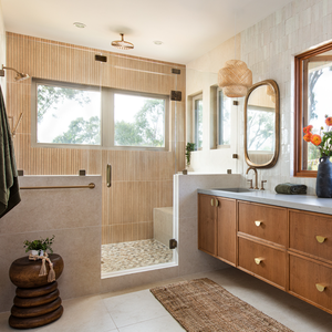 Mueble de Baño Moderno de Madera de Nogal, Resistente al <span class=keywords><strong>Agua</strong></span>, para Apartamento, Diseño Interior Integral, Material de Construcción Personalizado - Product Image 4