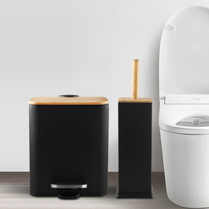 Modern Household Rectangle <strong>Wooden</strong> Pedal Trash Can Bathroom <strong>Bin</strong> Bamboo <strong>Compost</strong> <strong>Bin</strong> Rubbish <strong>Bin</strong> - Product Image 2