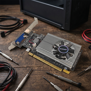 การ์ดจอ PCWINMAX Wholesale <span class=keywords><strong>GT</strong></span> <span class=keywords><strong>210</strong></span> 1GB <span class=keywords><strong>DDR3</strong></span> 64Bit Low Profile VGA ราคาโรงงาน OEM มีสินค้าในสต็อก สำหรับผู้ประกอบคอมพิวเตอร์ตั้งโต๊ะ - Product Image 1