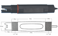 Sonde de pH analogique JIRS en ligne, électrode de pH, connecteur BNC, submersible pour le traitement des eaux usées industrielles