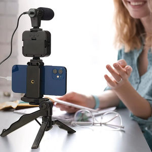 5-In-1 Selfie Stick Stand Microphone Lighting Mini Tripod Phone Handheld Bracket Wireless <b>Remote</b> Control Video Shooting <b>Camera</b> - Product Image 6
