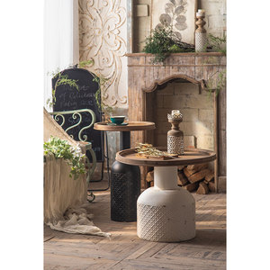 Innova Nhà Ngoài Trời Tiết Kiệm Không Gian Lưu Trữ Tuyệt Vời Tự Chế Mộc Mạc Kim Loại Cơ Sở Gỗ Top Khay Vòng Khắc Bên Bàn Cà Phê - Product Image 6