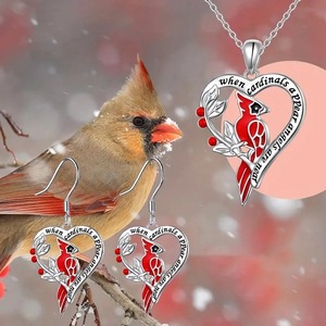 Set di Gioielli a Forma di Pappagallo per Donne, Design con Cuore Dipinto, Stile Animale Carino, Gioielli Creativi e alla Moda, Regalo Originale - Product Image 2