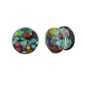 फैक्टरी भेदी प्लग ग्लास सुरंग कार्बनिक बाली प्राकृतिक पत्थर हीरा एक्सेंट सर्पिल फूल स्टड कान गेज - Product Image 2