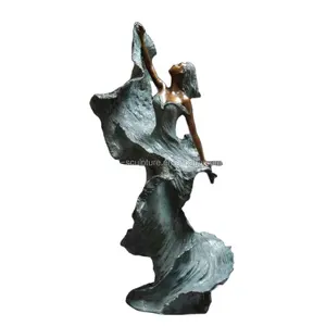 beautiful design bronze naked sex girl dancing statue sculpture