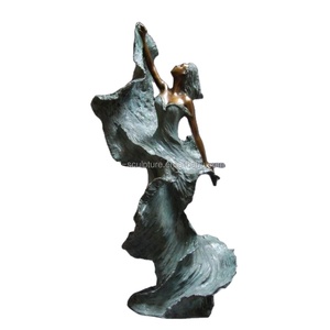Hermosa Estatua de Bronce de Diseño, Escultura de Chica Desnuda Bailando - Product Image 1