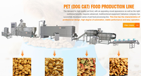 Ligne de production de machines à fabriquer des aliments pour animaux de compagnie (chiens, chats, poissons) de haute qualité, professionnelles, automatiques, avec extrudeuse à double vis complète