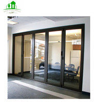 Portes pliantes en alliage d'aluminium avec double vitrage trempé, isolation thermique, surface finie, garantie 5 ans, chambre à coucher, extérieur