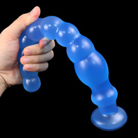 Ensemble de tailles de plugs anaux en forme de gourde transparente et colorée, avec perles à tirer, masseur dorsal souple pour masturbation féminine, jouet sexuel pour adultes