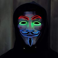 Masque LED V pour Vendetta, Masque Anonymous Guy Fawkes, Masque d'Halloween, Masque de Hacker