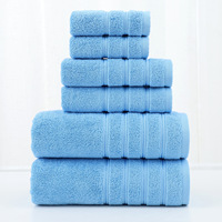 Serviette de bain en coton peigné de luxe serviette carrée absorbante douce en peluche ensemble de trois pièces pour Spa Villa famille cadeau parfait Logo