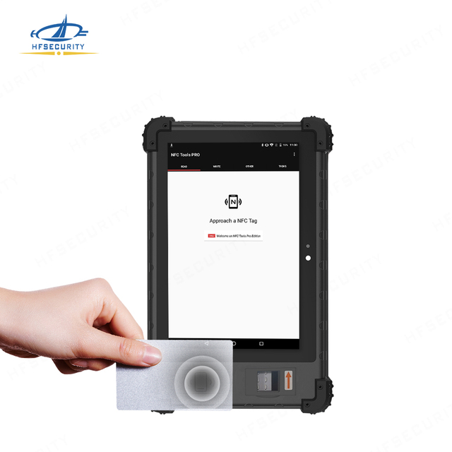 HFSecurity FP08 8 Inch Iris Face Mobile Attendance Tablet Fingerprint NFC Biometric Handheld Tablet Built-in Battery