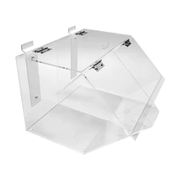 Distributeur de bonbons et aliments secs en acrylique transparent sur mesure à 2 compartiments avec support pour pelle, à suspendre sur panneau rainuré
