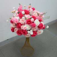 Bunga Sutra Buatan Tangan Romantis Bentuk Bola Warna Pink Putih Merah Dekorasi Pernikahan Centerpiece Meja Grosir Pabrik