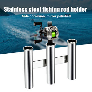 Support <span class=keywords><strong>de</strong></span> canne à pêche triple à 4 tubes en acier inoxydable 316, support <span class=keywords><strong>de</strong></span> canne à pêche vertical multi-usage, style mural pour bateau, yacht - Product Image 6