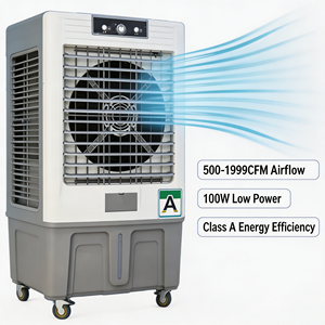 Refroidisseur d'air évaporatif sur colonne 450W, 6000 CFM, ultra-économe en énergie, ventilateur de refroidissement portable à eau pour usage commercial, domestique et extérieur - Product Image 3