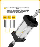 Cylindre pneumatique compact à double action SCJ63 en aluminium, réglable et amorti, haute poussée, modèles 50 75 100 150 300-100