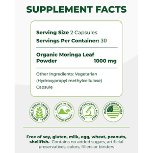 Cápsulas Orgánicas <span class=keywords><strong>de</strong></span> <span class=keywords><strong>Moringa</strong></span>, <span class=keywords><strong>Polvo</strong></span> <span class=keywords><strong>de</strong></span> Hoja Pura para el Metabolismo Energético y el Apoyo Inmunológico, Parches <span class=keywords><strong>de</strong></span> Berberina X Nad, Glorenda <span class=keywords><strong>Moringa</strong></span> - Product Image 3