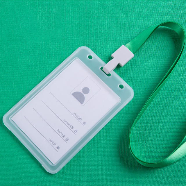 Yili Y-318 Hard Plastic PP Transparent Two-Sided Window Vertical ID Badge Card Holder 74x104mm Custom Color Logo Made in China