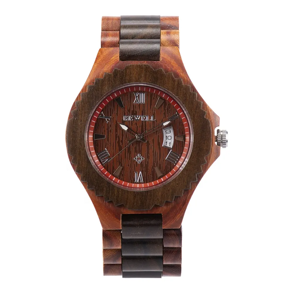 100% healthy we wood watch dial with custom calendar watch