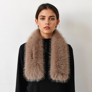 Écharpe longue <span class=keywords><strong>en</strong></span> <span class=keywords><strong>fausse</strong></span> <span class=keywords><strong>fourrure</strong></span> de renard pour femme, chaude et double face, extra épaisse, polyvalente, col <span class=keywords><strong>en</strong></span> <span class=keywords><strong>fourrure</strong></span>, cache-cou, style croisé, <span class=keywords><strong>snood</strong></span> - Product Image 4